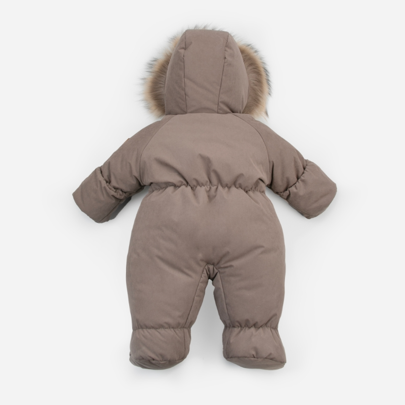 Комбинезон "Новый Дивини-1" с опушкой, зимний, шоколад